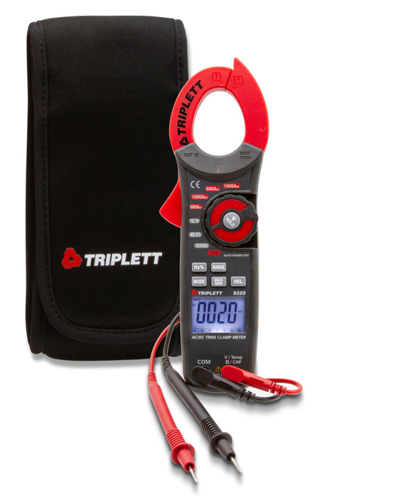 Triplett 3 ¾ Digit 6000 Count True RMS 1000A AC/DC Clamp-On Meter 9325