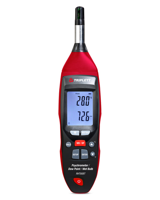 Psychrometer with Dew Point/Wet Bulb w/Bluetooth connectivity - (RHT80BT)