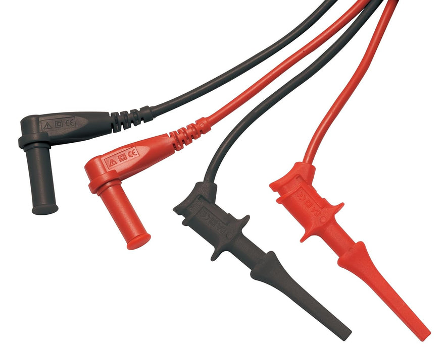 Plunger-Style Mini Hook Test Leads: Fit virtually all major brand digital multimeters and test instruments - (TL20)