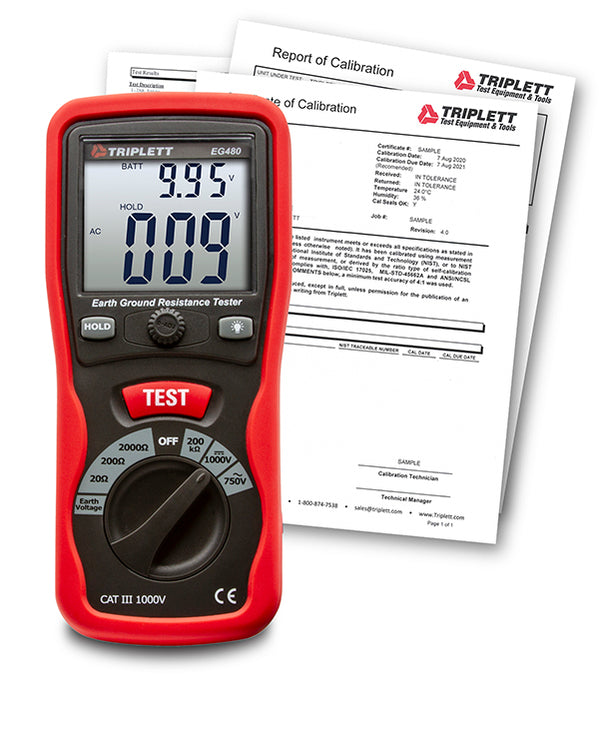 Earth Ground Resistance Testers EG480 — Triplett Test Equipment & Tools
