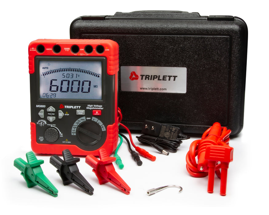 Insulation Tester Instrument High Voltage Insulation Tester - (MG600) — Triplett Test Equipment & Tools