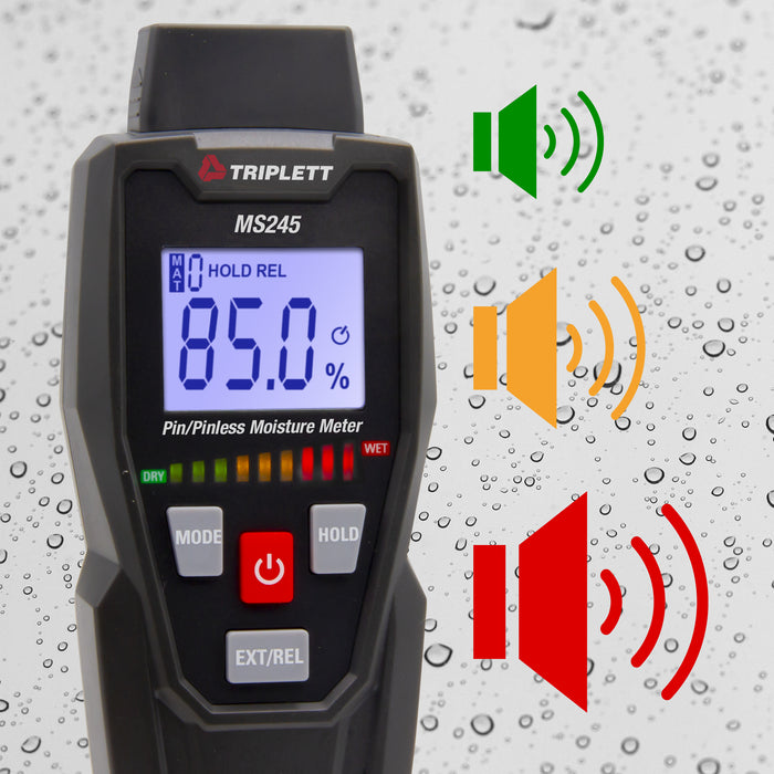 Pin/Pinless Moisture Meter with visual led moisture indicator- (MS245)