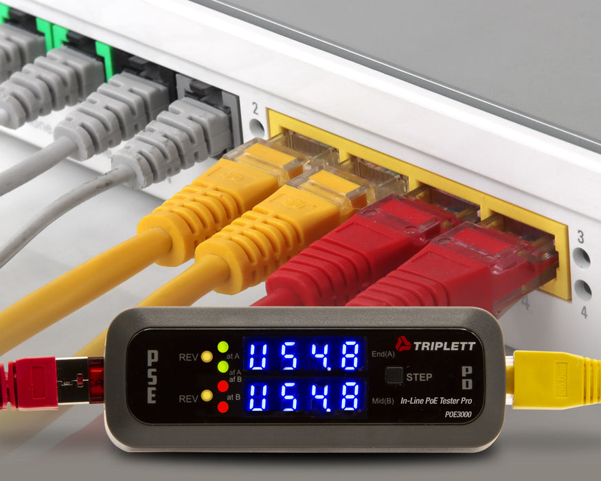 Lin Data Tester In-line PoE Tester Pro - (POE3000) — Triplett Test Equipment & Tools