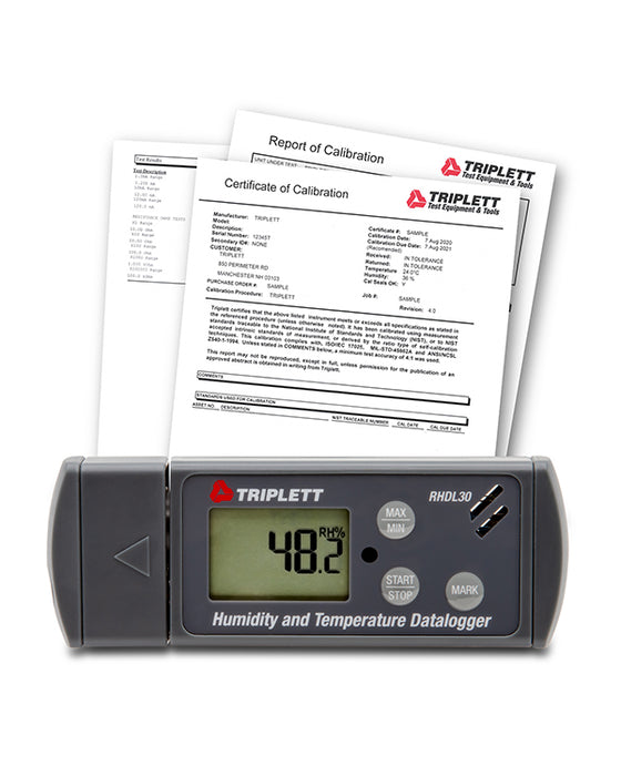 Temperature & Humidity USB-PDF Datalogger - Records 24,000 Readings, 6 Languages , Download Data in PDF, Graph or Excel - (RHDL30)