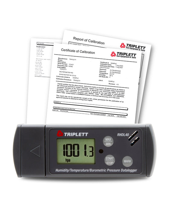 Temperature, Humidity, & Barometric Pressure USB-PDF Datalogger - Records 16,000 Readings, 6 Languages , Download Data in PDF, Graph or Excel - (RHDL40)