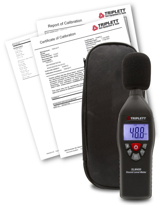 Sound Level Meter & Calibrator Kit : Test and Verify Sound Levels 35 to 130dB Over Two Ranges - Selectable Fast/Slow Response Time - (SLM400-KIT)