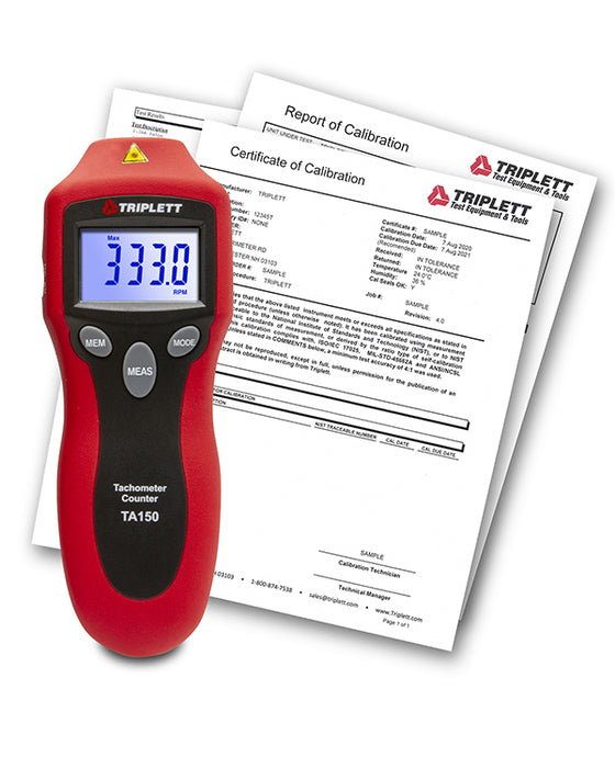 Laser Photo Tachometer: Provides Fast and Accurate Non-Contact RPM of Rotating Objects and Count (REV) Measurements- (TA150)