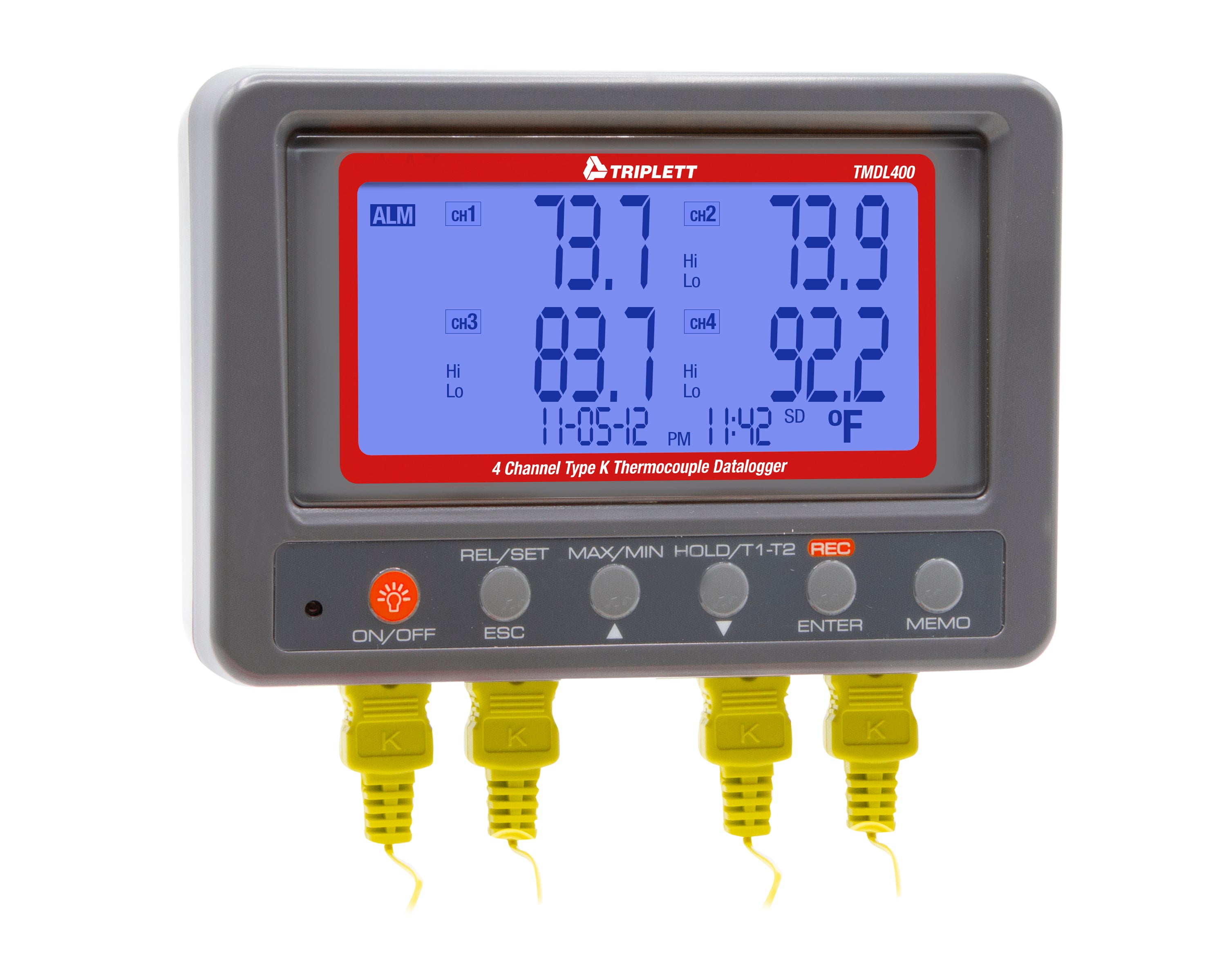 4 Channel Type K Thermocouple Datalogger (SD) - (TMDL400