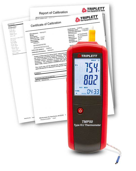 Single Input Type K/J Thermometer - Dual backlit display with °C, °F or °K temperature readout - (TMP50)