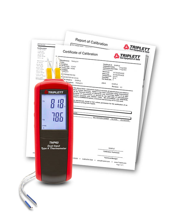 Dual Input Type K/J Thermometer- (TMP60) — Triplett Test Equipment & Tools