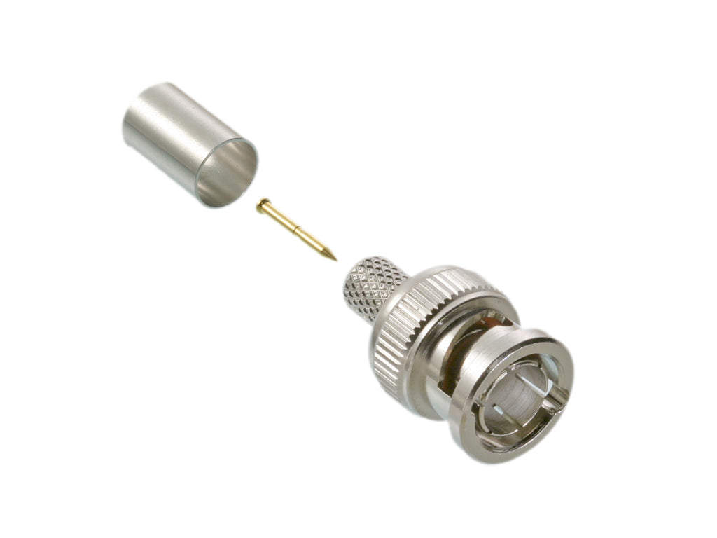 TRINIDAD RICARDOα 2BA 22g 75 Ohm Male BNC Crimp Crimp Connector, 10 Pack - (307-2TP