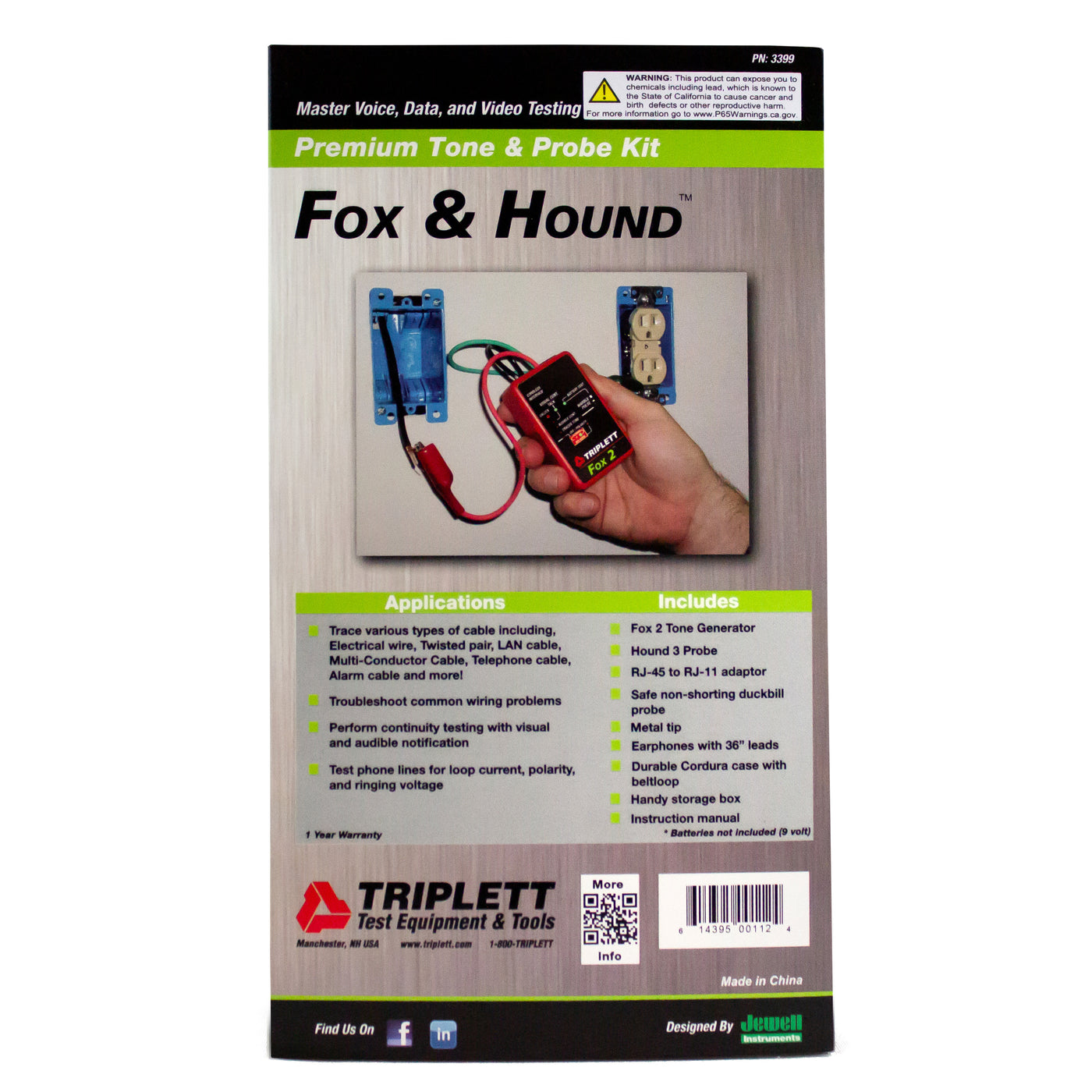 3399 Fox and Hound Wire Tracer Tone Generator and Probe Kit