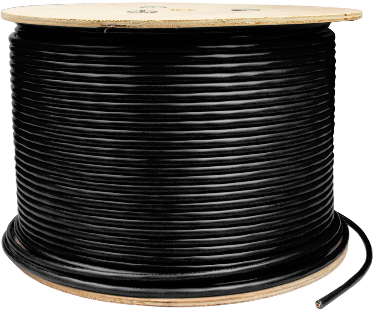 CAT6A FTP Shielded 23AWG Cable 1000' Black (CAT6AS-1000BK