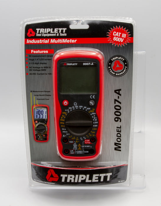 Triplett 3 ½ Digit 2,000 Count Industrial Digital Multimeter 9007A