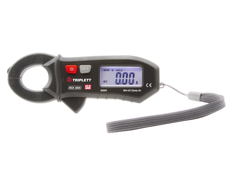 3 ¾ Digit 4000 Count Miniature 300A AC Clamp-On Meter: CAT III 300V - (9200)