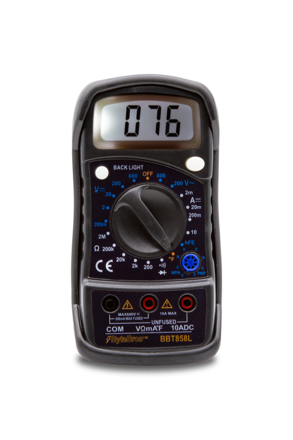 3 ½ Digit Pocket Digital Multimeter with Temperature Measurement: CAT III 600V - (BBT858L)