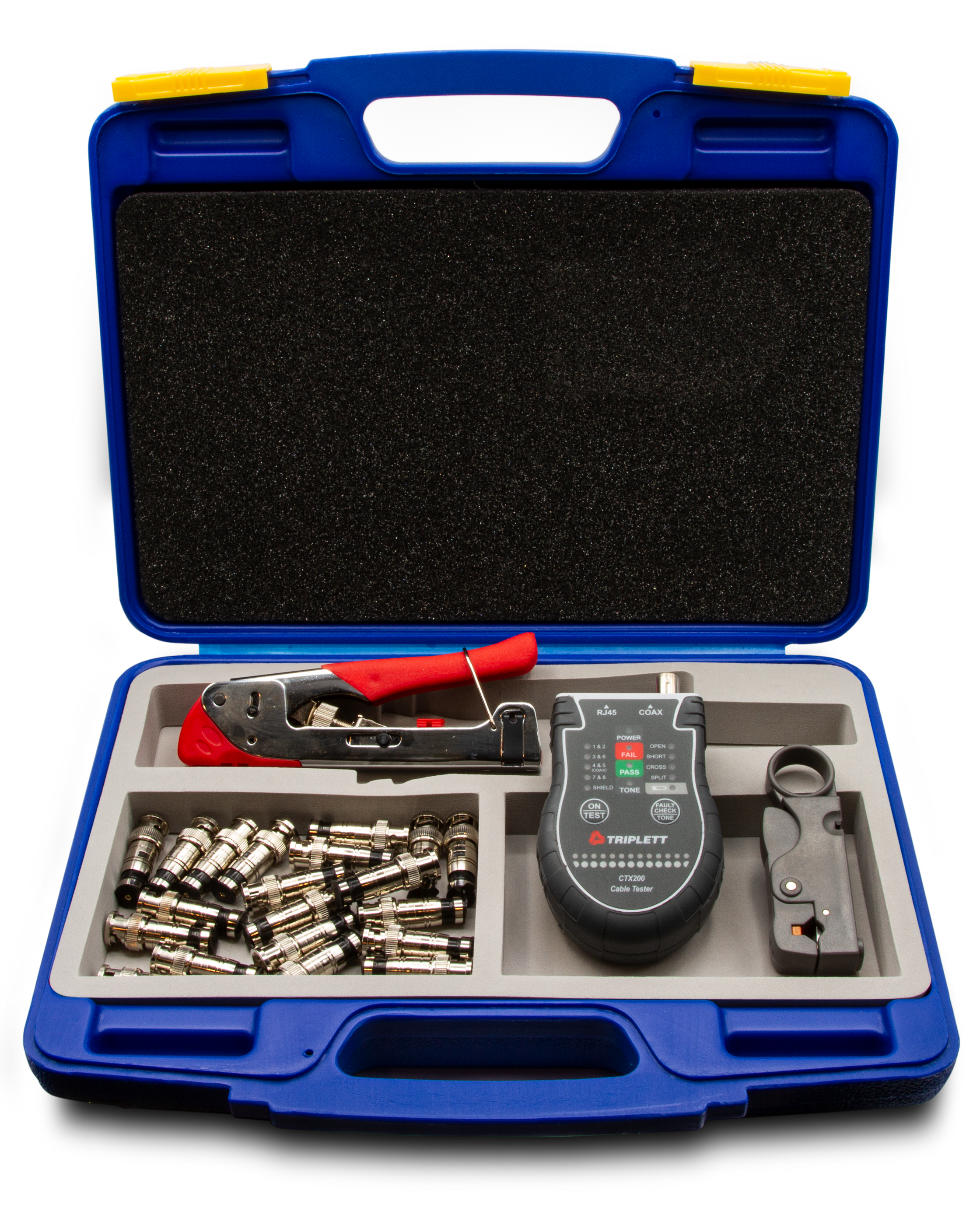 Universal Compression Tool Kit with Wire Cutter, Connectors and Cable ...