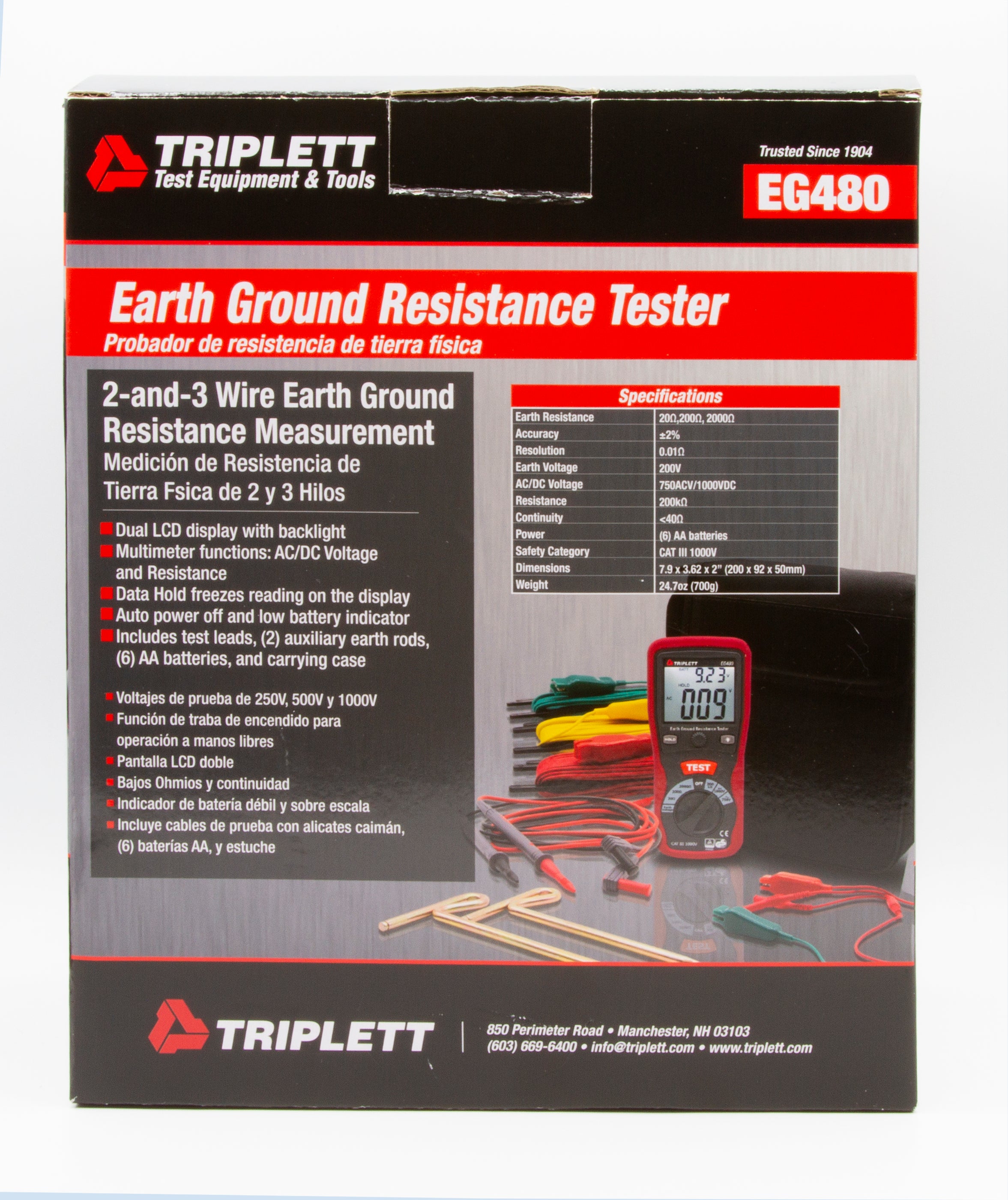 Earth Ground Resistance Testers EG480 — Triplett Test Equipment & Tools
