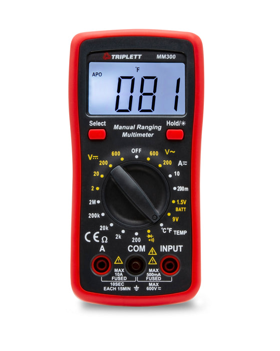 M3 Multimeter True RMS Manual Ranging Digital Multimeter | MM300 — Triplett Test ...