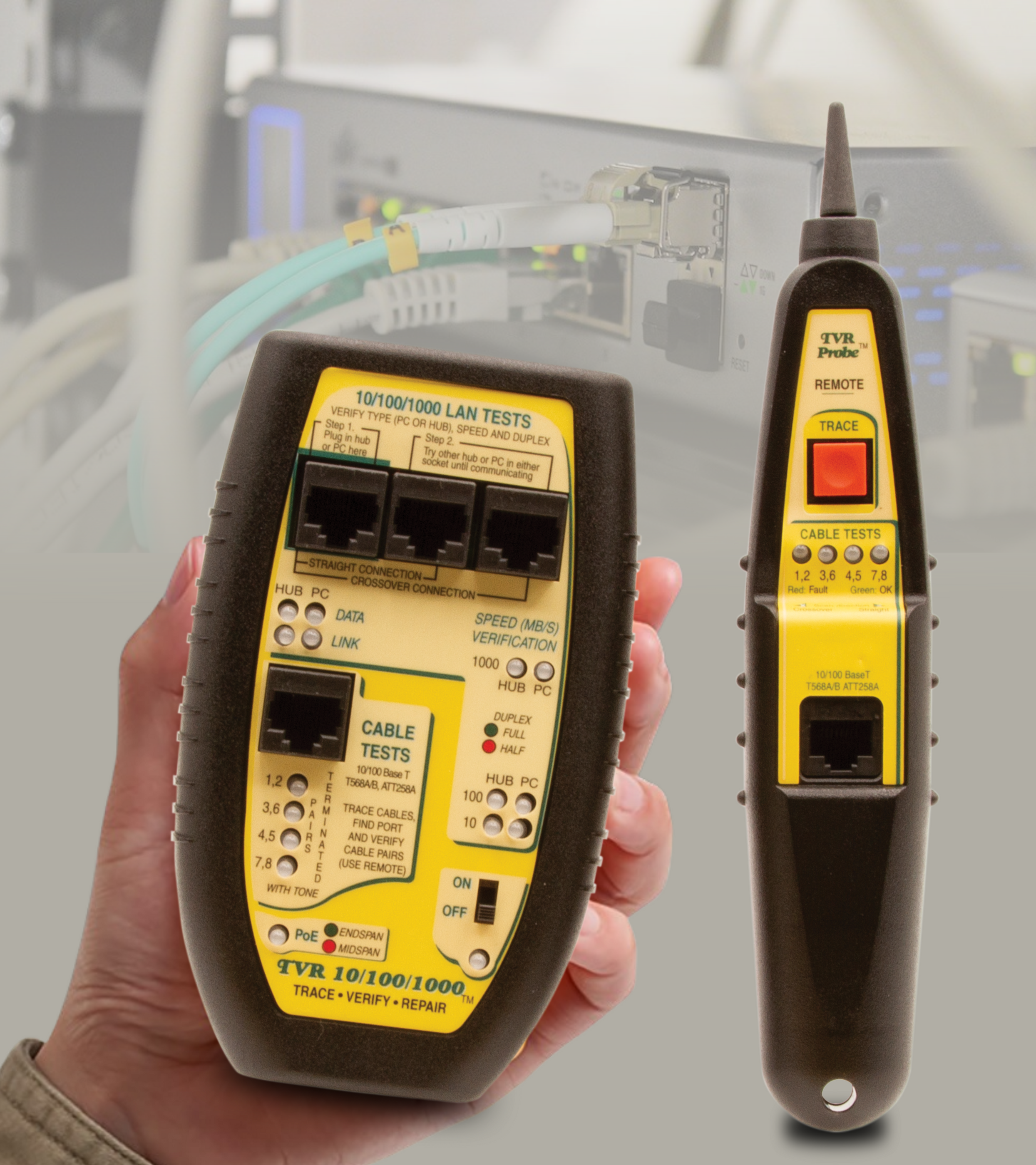 LAN Tester with Remote Probe | Ethernet Cable Tester TVR10/100/1000 ...