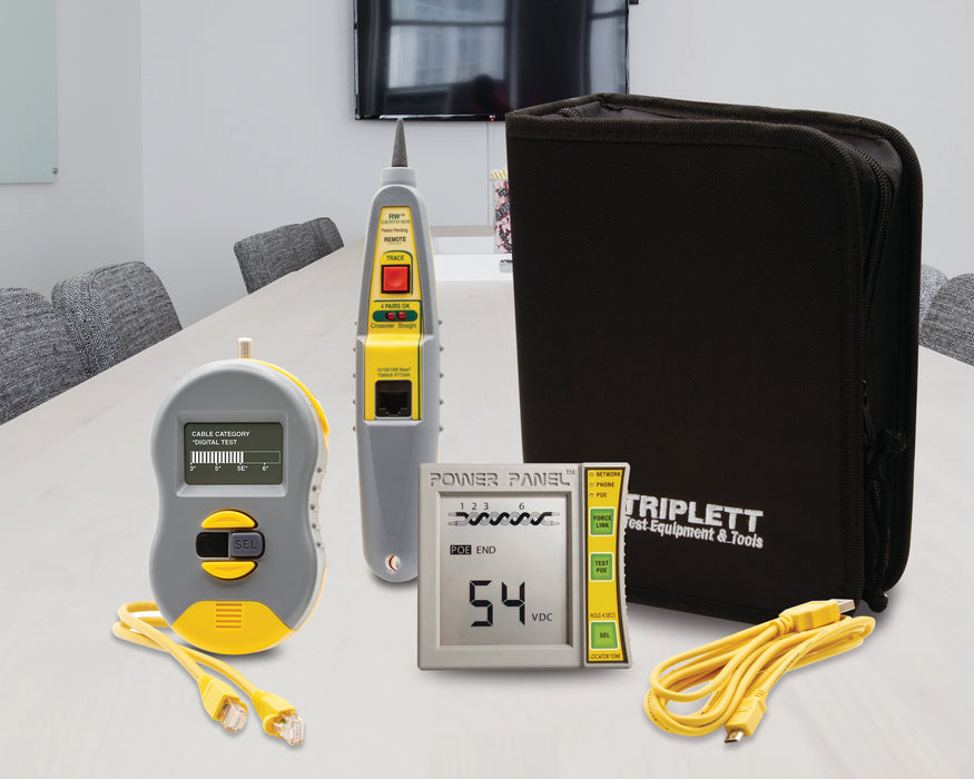 Triplett Real World Certifier™ and Powel Panel™ CAT 5/6 Cable and Power Test Kit - (CPK1000IL2)