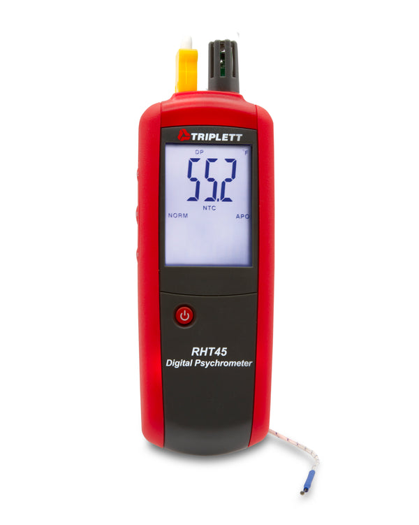 Digital Psychrometer with Type K - Measures Air Temperature, Relative Humidity, Wet Bulb, & Dew Point (RHT45)