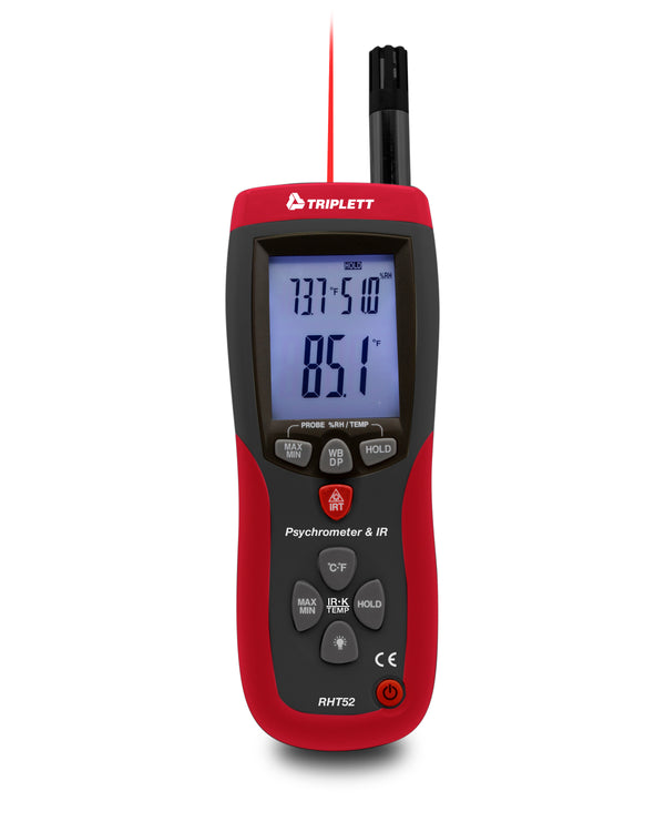 Psychrometer + IR Thermometer - (RHT52)